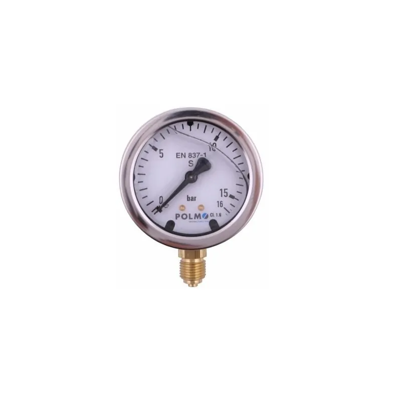 Manometr glicerynowy M63 0-16 bar dolne przyłącze G1/4" POLMO Ograniczona ilość