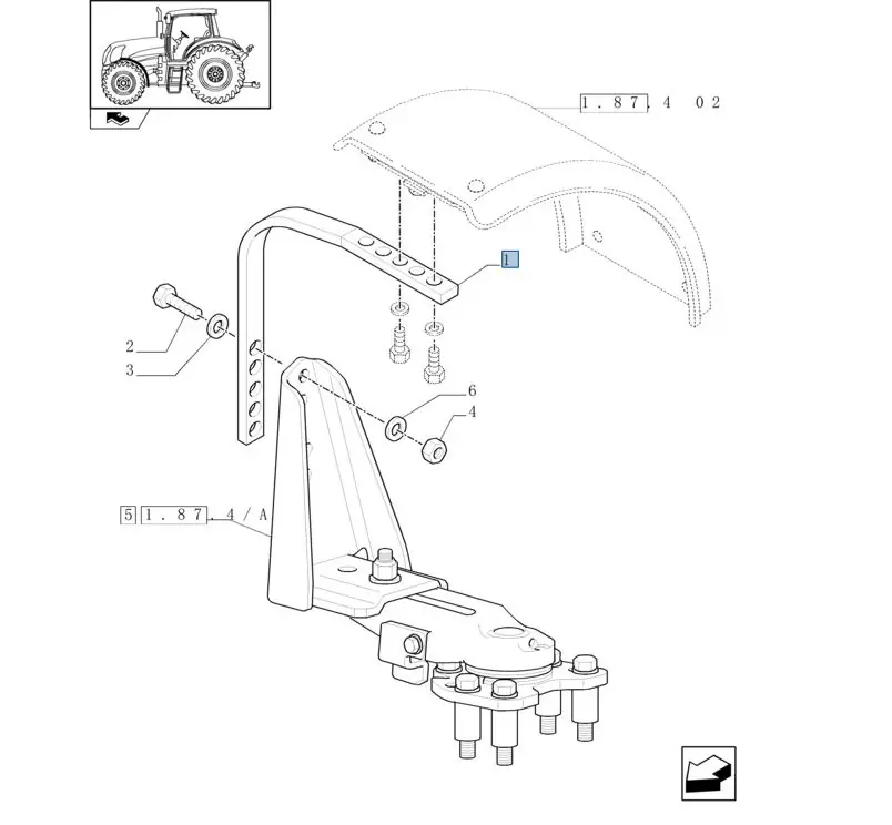 Tani Wspornik błotnika przedniego New Holland CASE 82027913 CNH