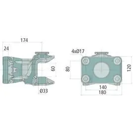 Nie przegap Zaczep automatyczny z kołnierzem HS1400-FL17 bez sworzni 711140011 Sauermann