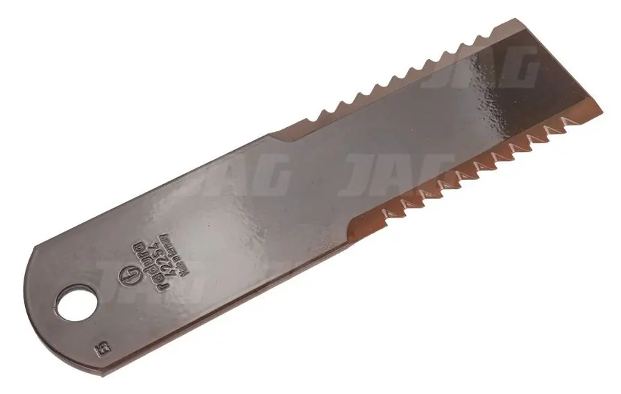 Nóż sieczkarni zębaty 195x50x3mm Fi12mm 060030 Rasspe Rabat